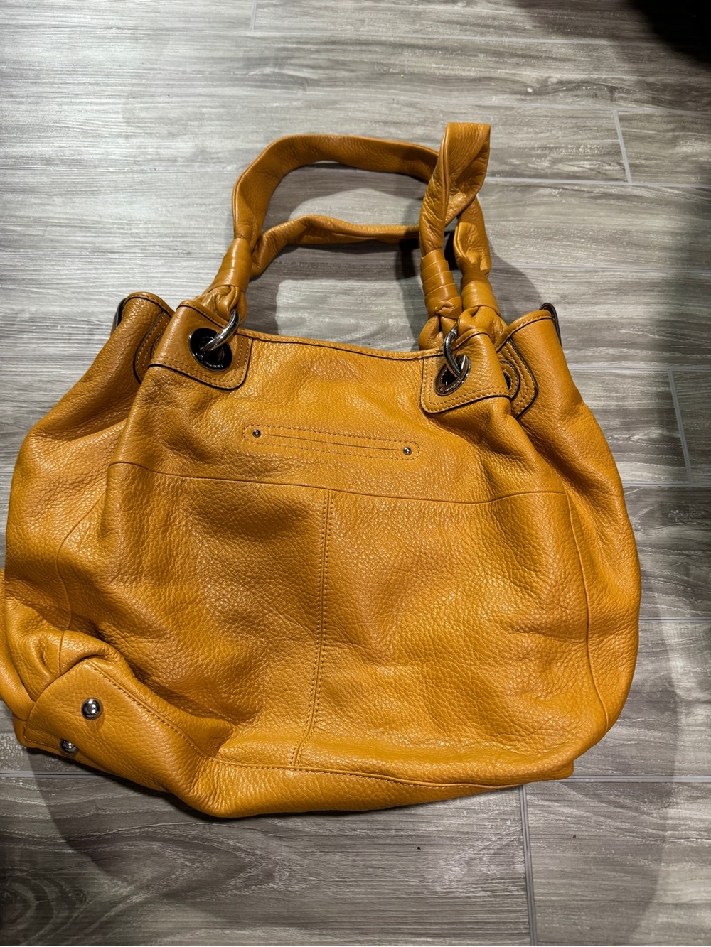 b. makowsky Mustard Yellow Leather Shoulder Bag - Picture 4 of 10